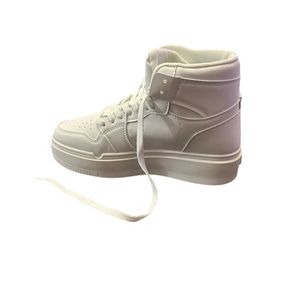 Streetwear Stylish White High Top Sneakers New Pretty Little Thing Lace Up 6 - Picture 6 of 7